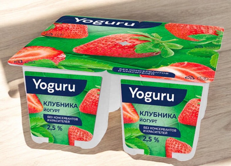 Йогурт “YOGURU” клубника 2,5% 125г стакан