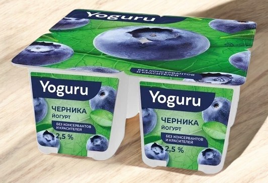 Йогурт “YOGURU” черника 2,5% 125г стакан