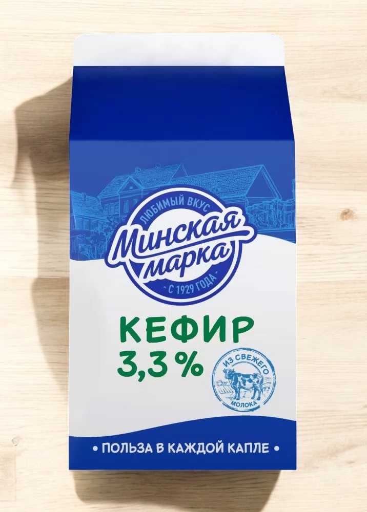 Кефир “” 3,3% пюр-пак 0,5кг (20 сут) мини даймонд