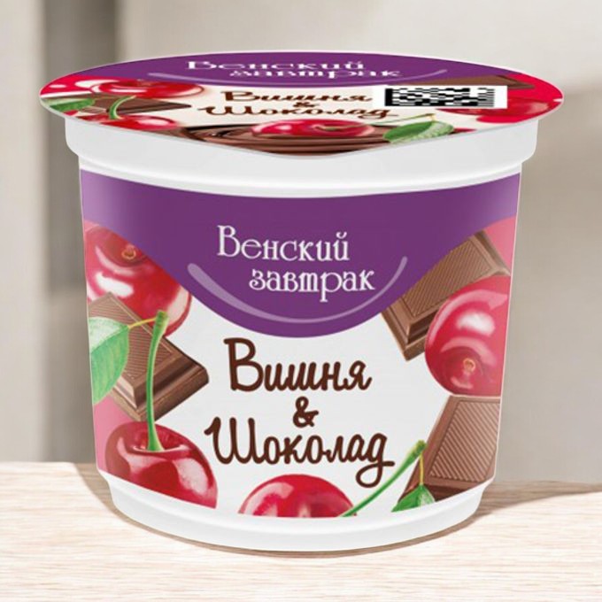 Десерт творожный “Венский завтрак” вишня и шоколад 4,0% 150г стакан