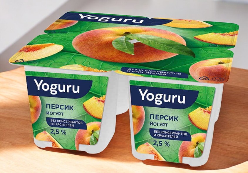 Йогурт “YOGURU” персик 2,5% 125г стакан