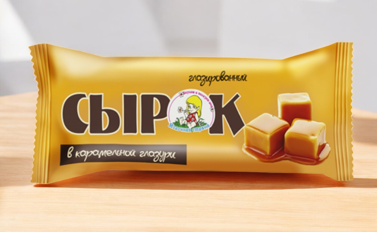 Сырок глазированный 23,0% пленка 45 г ваниль в карамельной глазури