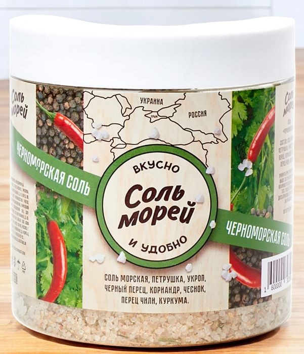 СОЛЬ МОРЕЙ ЧЕРНОНОМОРСКАЯ 500г (24 мес) пэт/банка