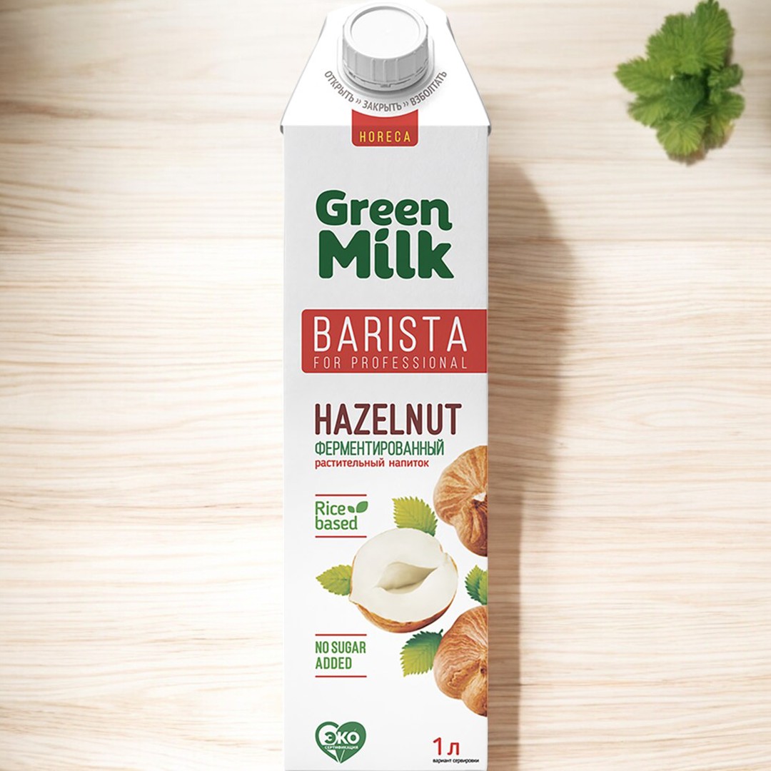 Напиток б/а HAZELNUT (Фундук) PROFESSIONAL (БАРИСТА) на соевой основе 1 л Green Milk