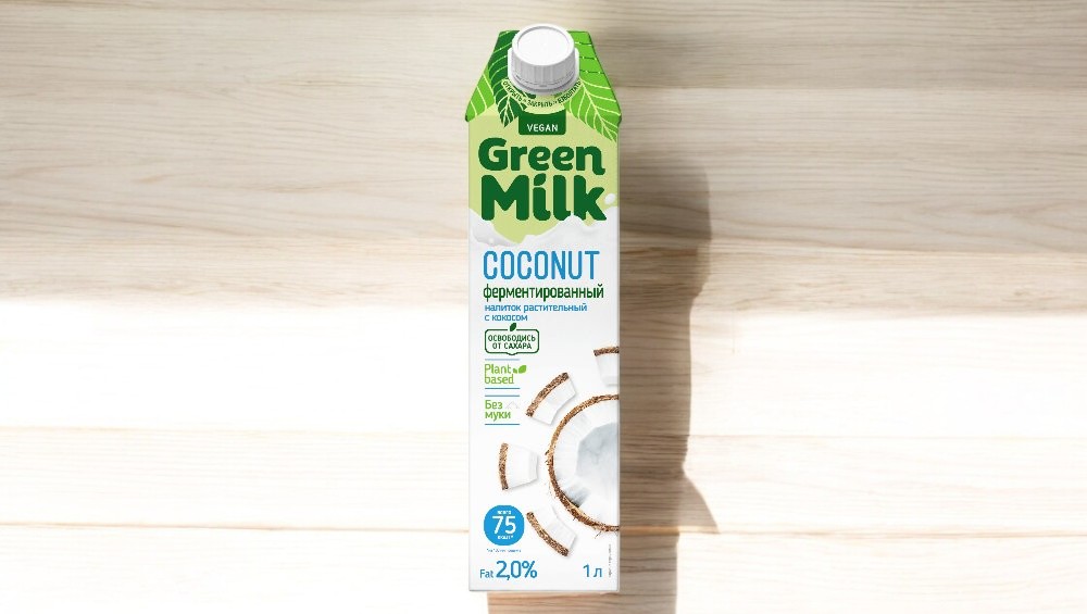 Напиток б/а на ячменно-нутовой основе КОКОС ферментированный Green Milk 1л Тетра Пак 12