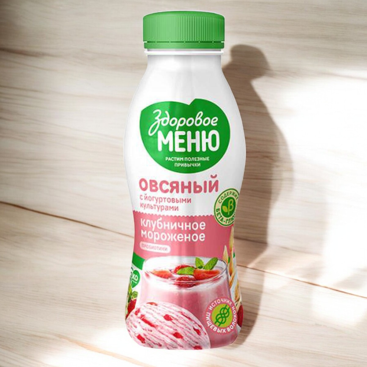 Продукт овсяный питьевой с йогуртовыми”Клубничное мороженное” 0,25 л 6