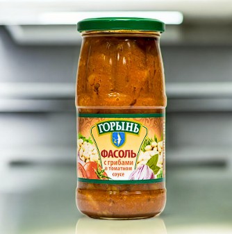 Фасоль с грибами в томатном соусе 0,47л/470гр