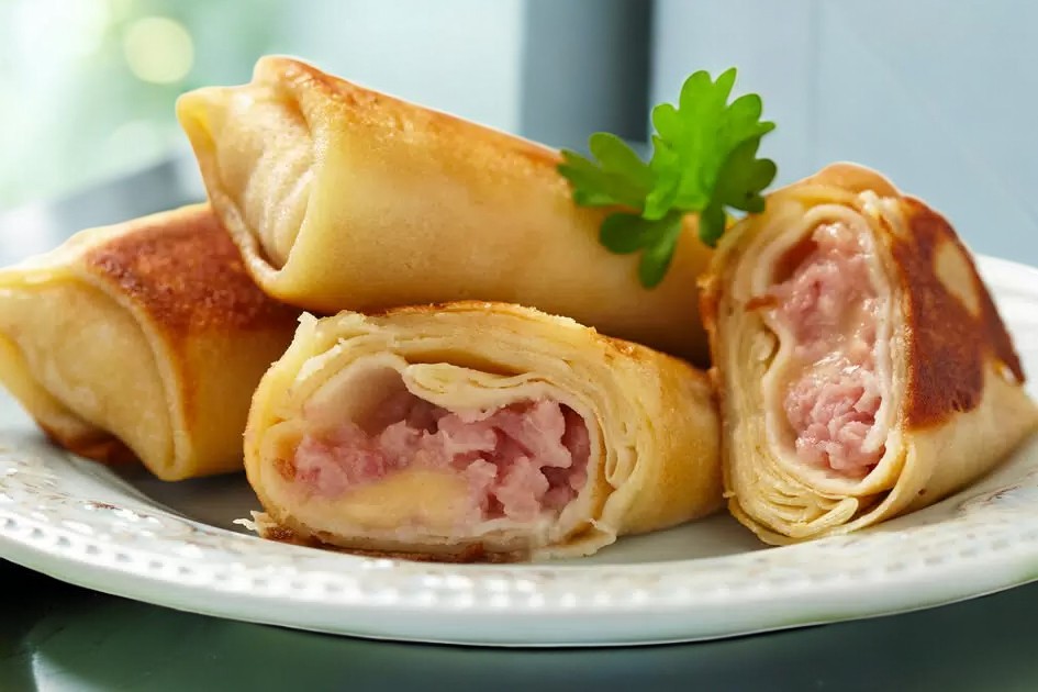 Блинчики с ветчиной и сыром