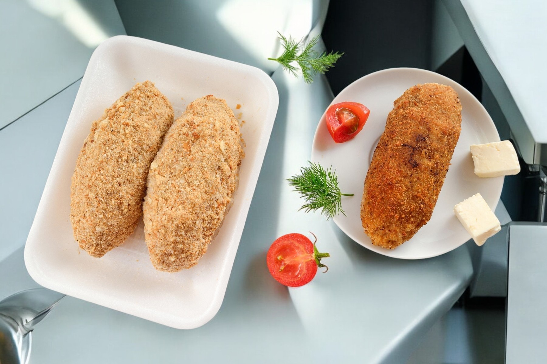 Котлеты “Куриная грудка со сливочным маслом””
п/ф из мяса птицы рубленые формованные замороженные