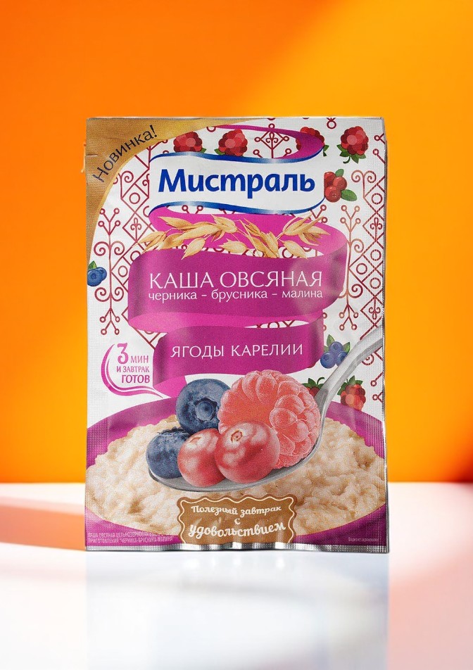 Мистраль каша овс.Черника-Брусника-Малина 40гр