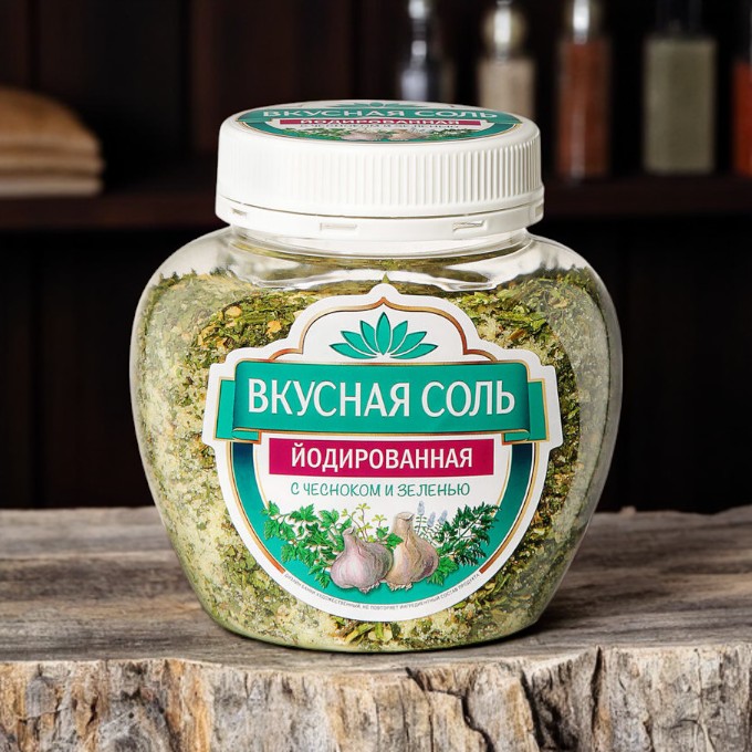 Вкусная Соль с чесноком и зеленью 400гр