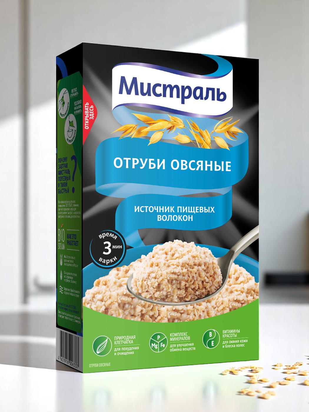 Мистраль Хлопья Овсяные с отрубями 400гр