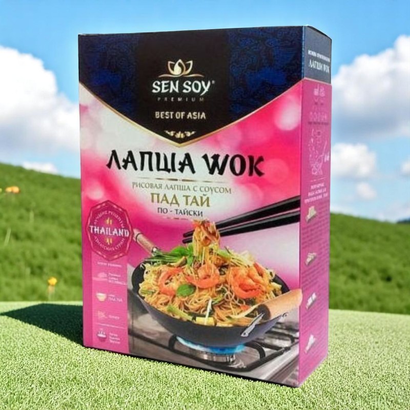 СЭНСОЙ WOK по-тайски”Лапша .рис.+ PAD+кун. 235г