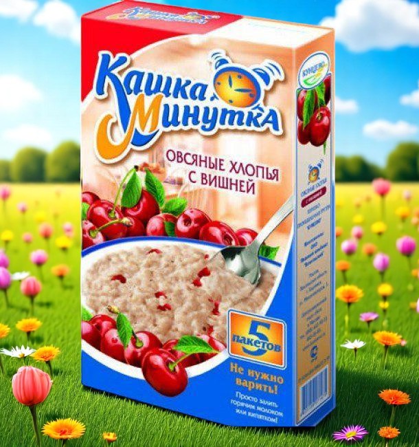 КУНЦЕВО Хлопья овсяные б/п с Вишней 37гр (блок)