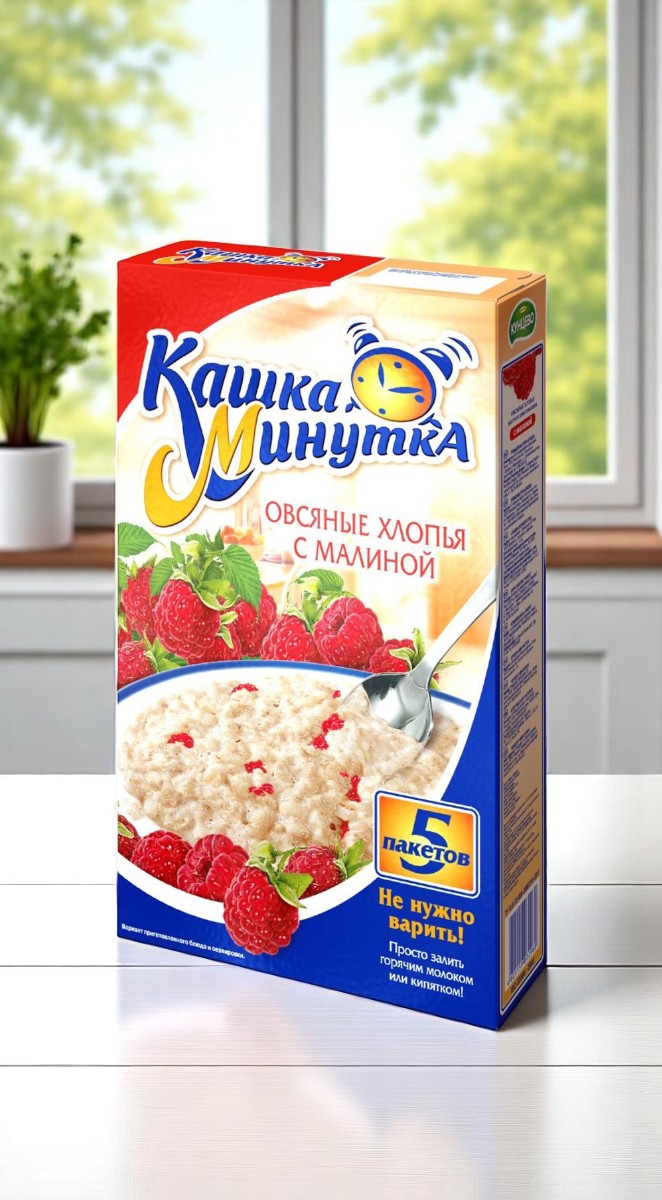КУНЦЕВО Хлопья овсяные б/п с Малиной 37гр