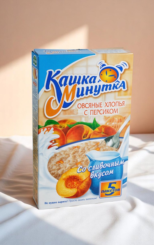 КУНЦЕВО №213 Хлопья овсяные б/п Вкус персик со сливками 215гр