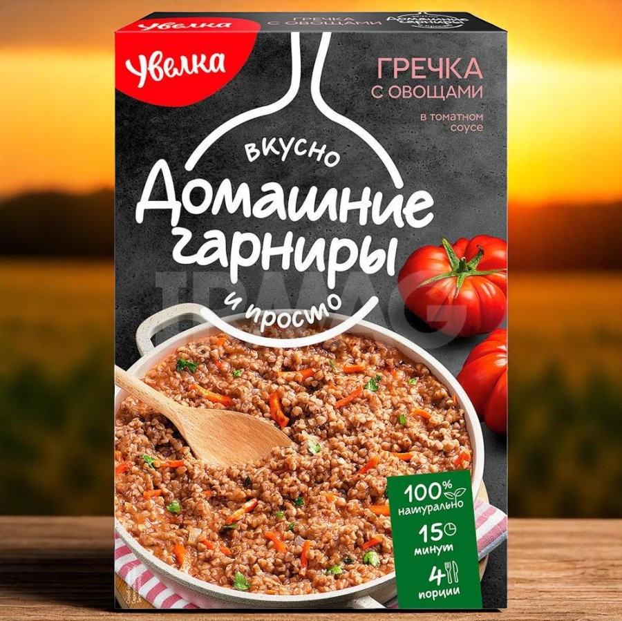 Увелка Гречка с овощами в томатном соусе (20 г) картон