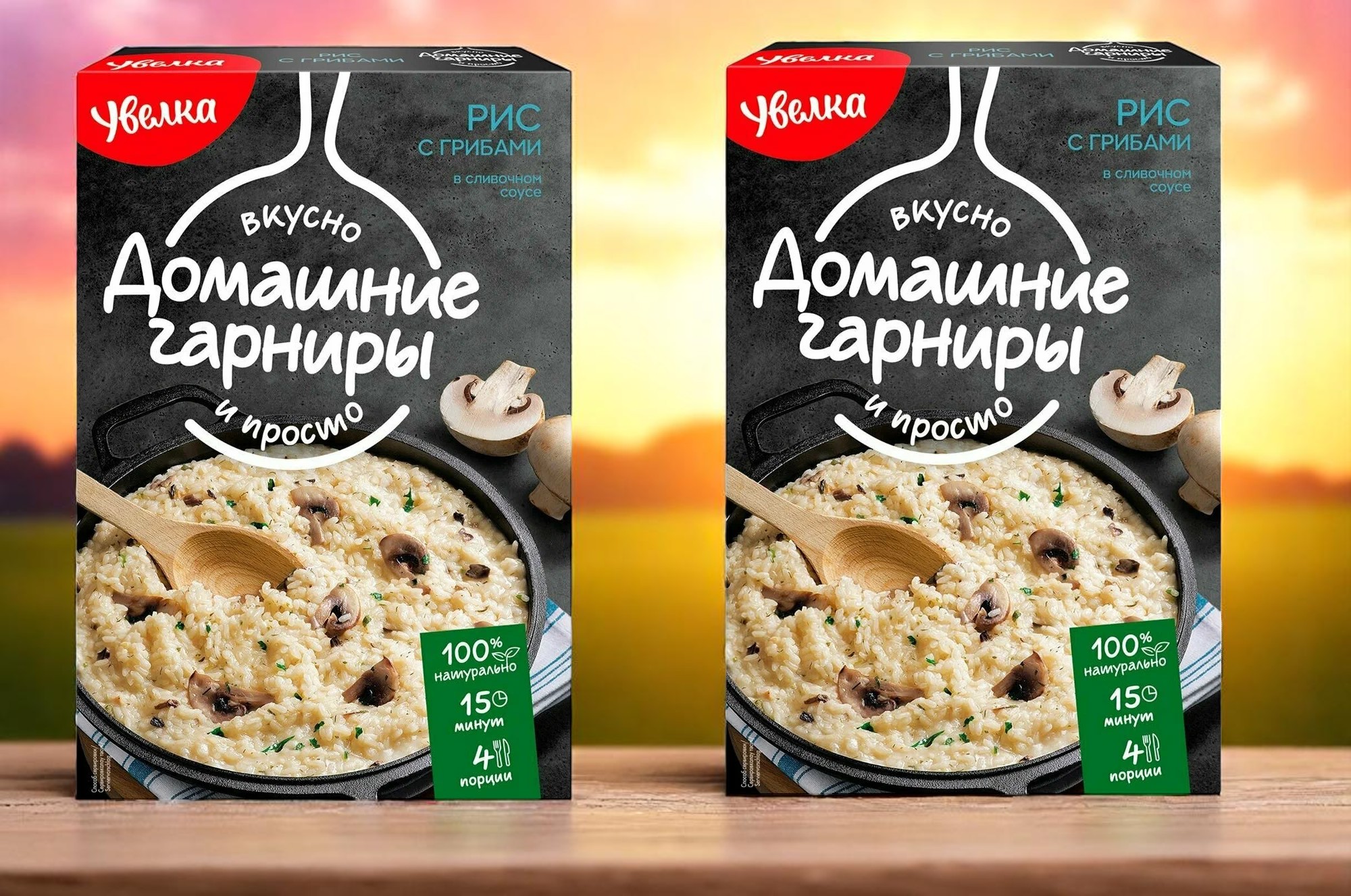 Увелка Рис с грибами в соусе со сливочным вкусом (20 г) картон