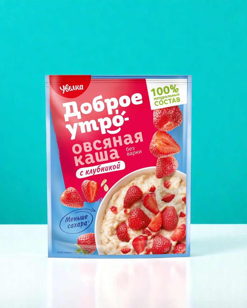 Увелка Каша овсяная быстрого приготовления с клубникой 0,04кг