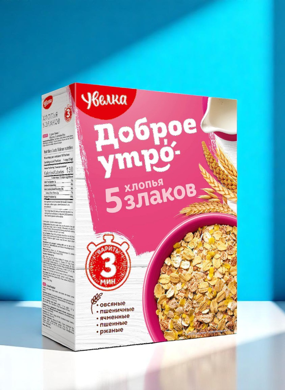Увелка Хлопья 5 злаков 350г