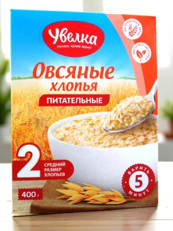 Увелка Хлопья овс. Питательные 400г