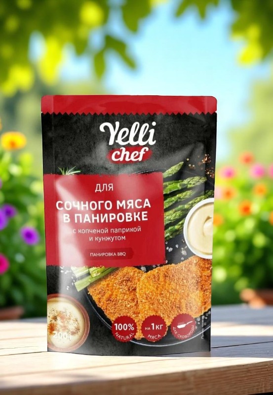 Yelli chef Панировка BBQ для мяса копч.папр/кунжут 200г