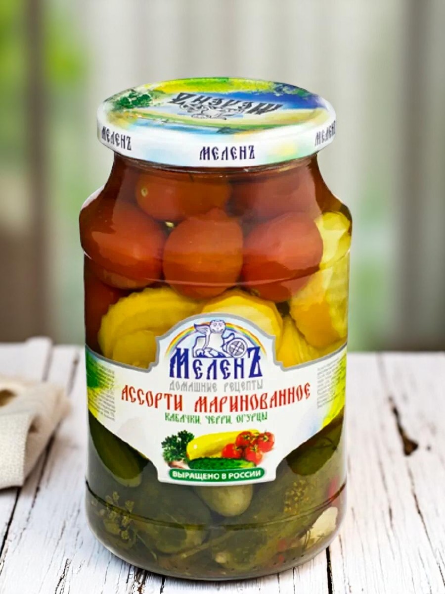 Мелень асс.Кабачки, Черри, Огурцы мар. 900г