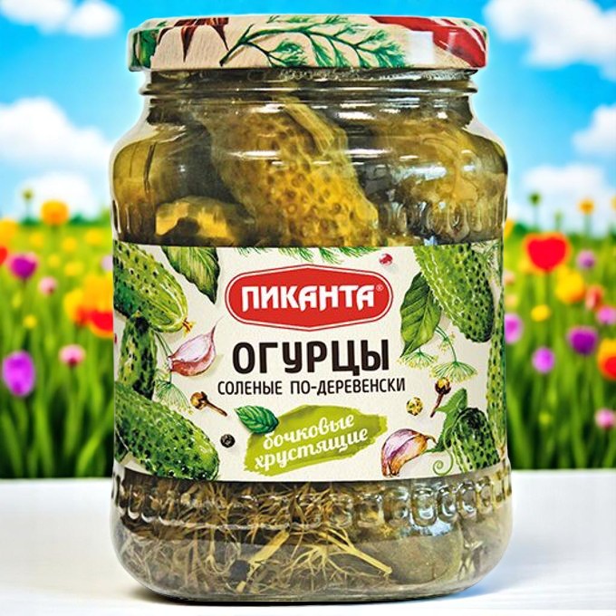 Огурцы соленые по-деревенски 680г ст