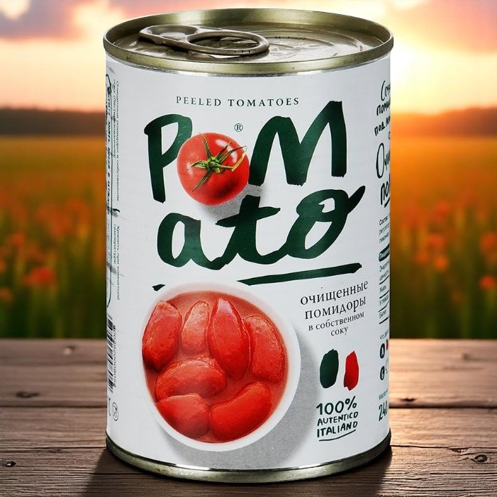 POMATO Помидоры резаные в с/соку 400гр