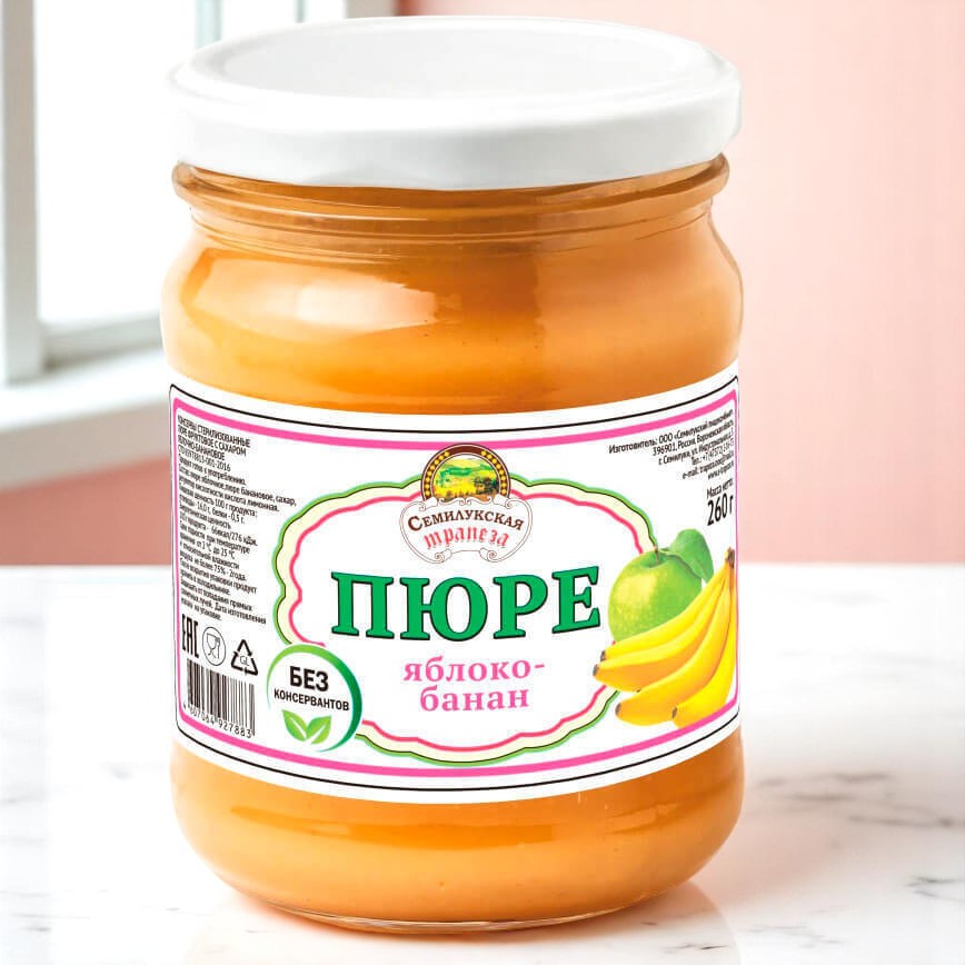 Пюре Яблоко-банан 470г ст