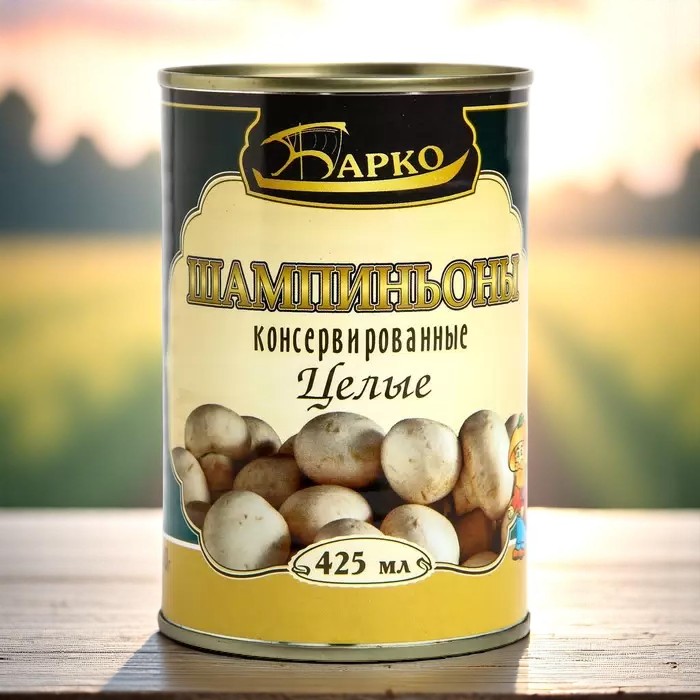 Шампиньоны ЦЕЛЫЕ в ж/б, 425мл