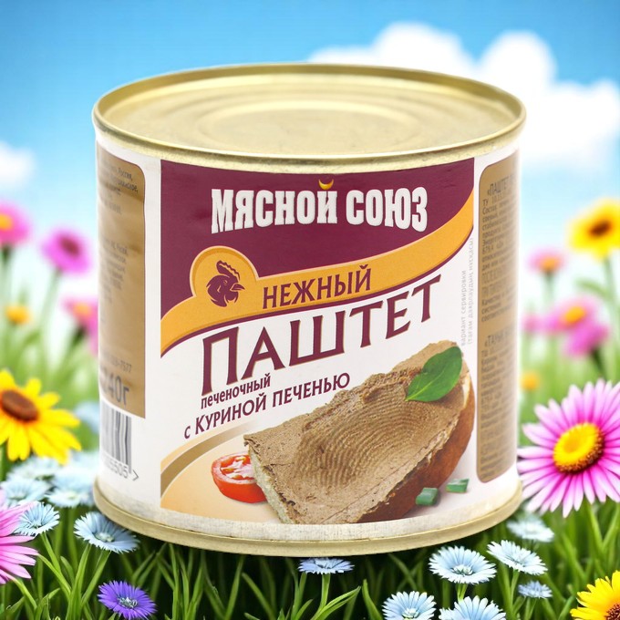Мясной союз Паштет печеночный деликатесный с куриной печенью 0,24 кг  ж/б ключ
