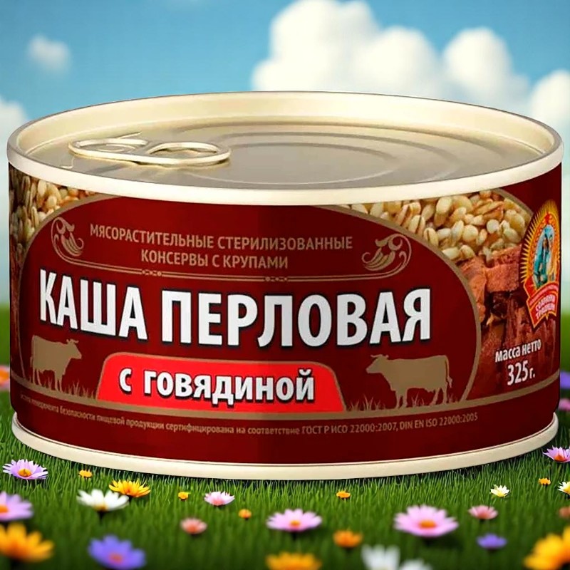 Сохр.трад.Каша Перловая/говядина 325г ключ