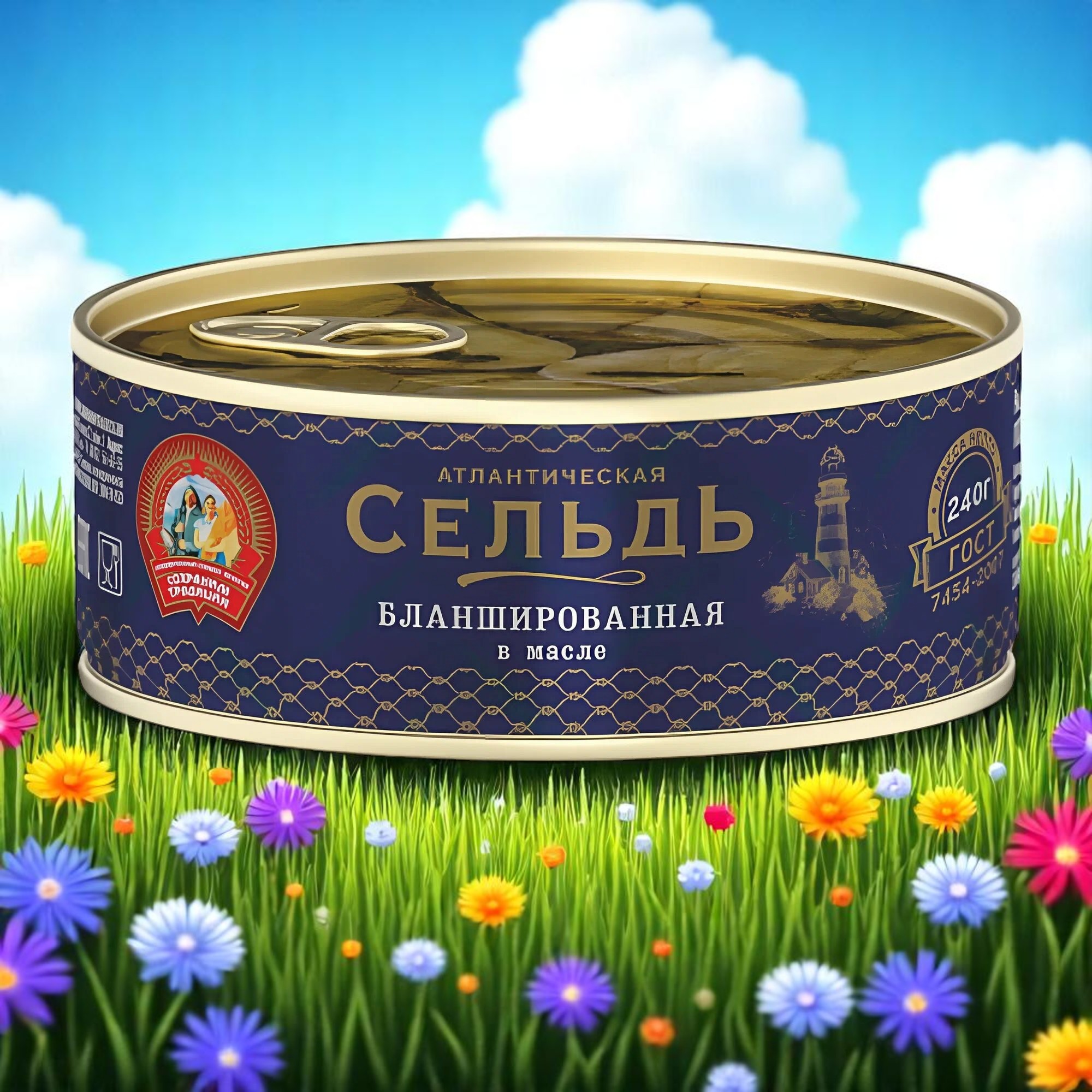 Сохр.трад. Сельдь Бланширов.в масле ГОСТ 240г