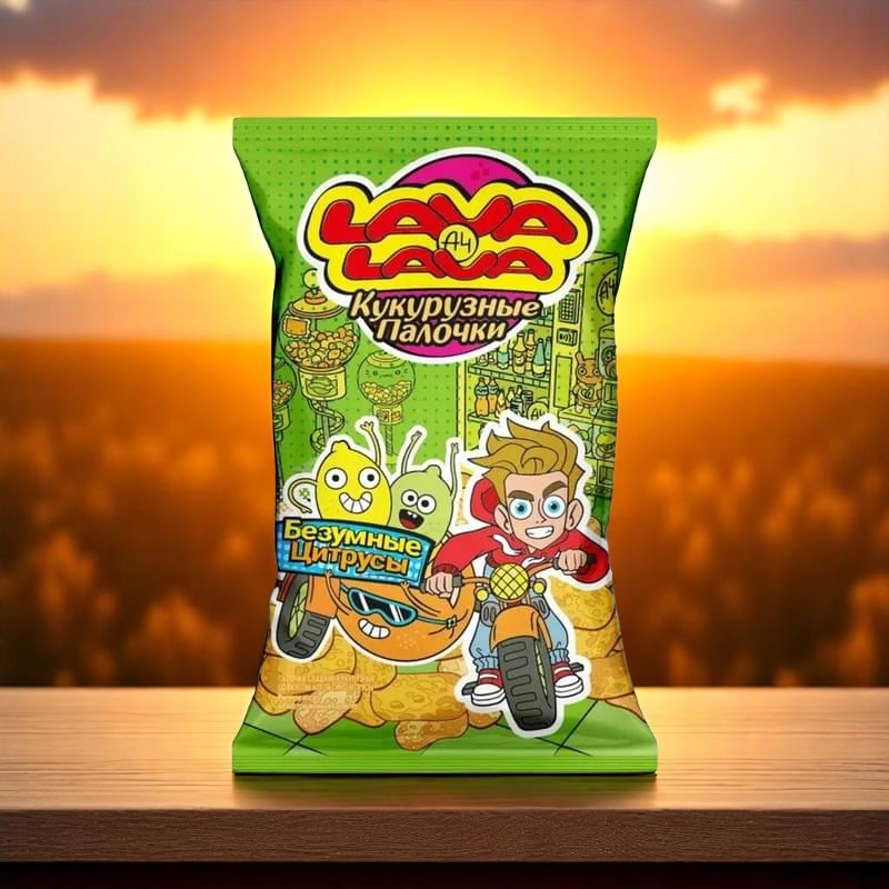 Lava Lava Кукуруз.палочки Апельсин-цитрусы 50г пакет