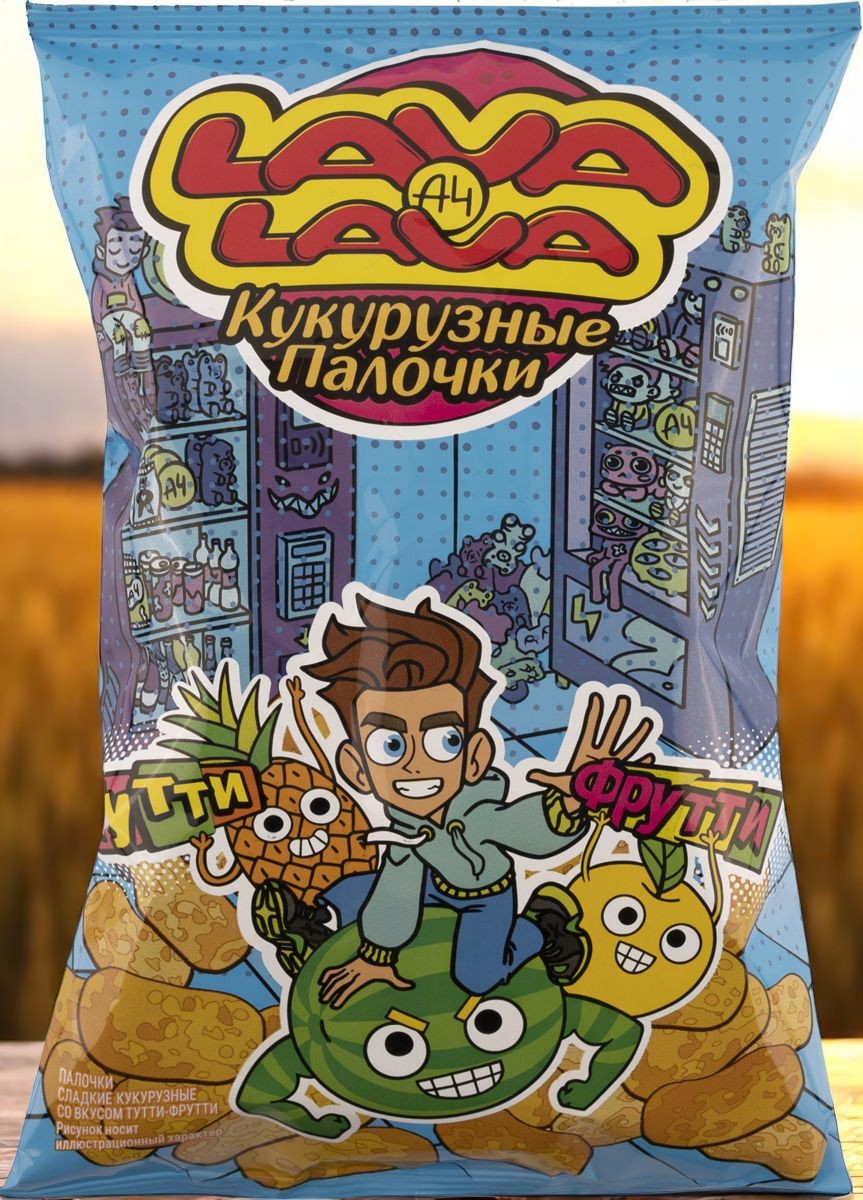 Lava Lava Кукуруз.палочки Тутти-фрутти 50г пакет