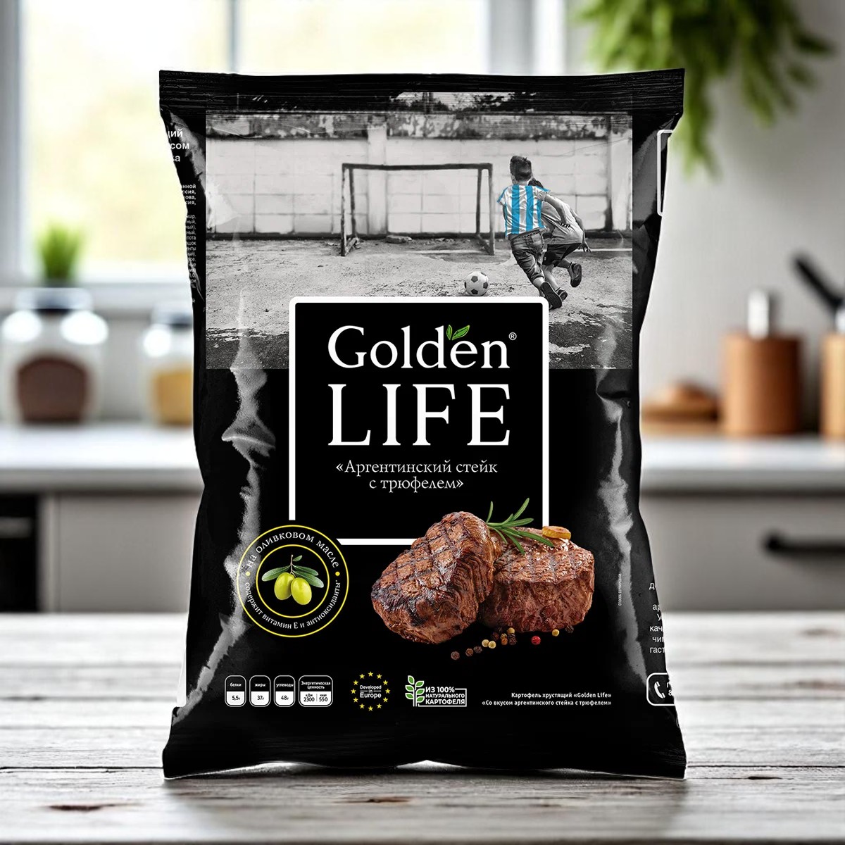 Gold.Life карт.хруст. АРГЕНТИНСКИЙ СТЕЙК С ТРЮФЕЛЕМ 90г