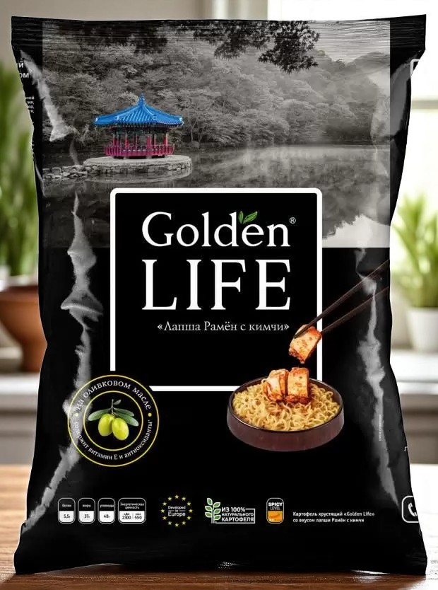 Gold.Life карт.хруст. ЛАПША РАМЁН С КИМЧИ 90 г