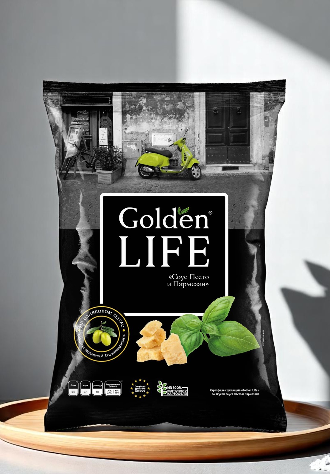 Gold.Life карт.хруст. СОУС ПЕСТО И ПАРМЕЗАН 90г