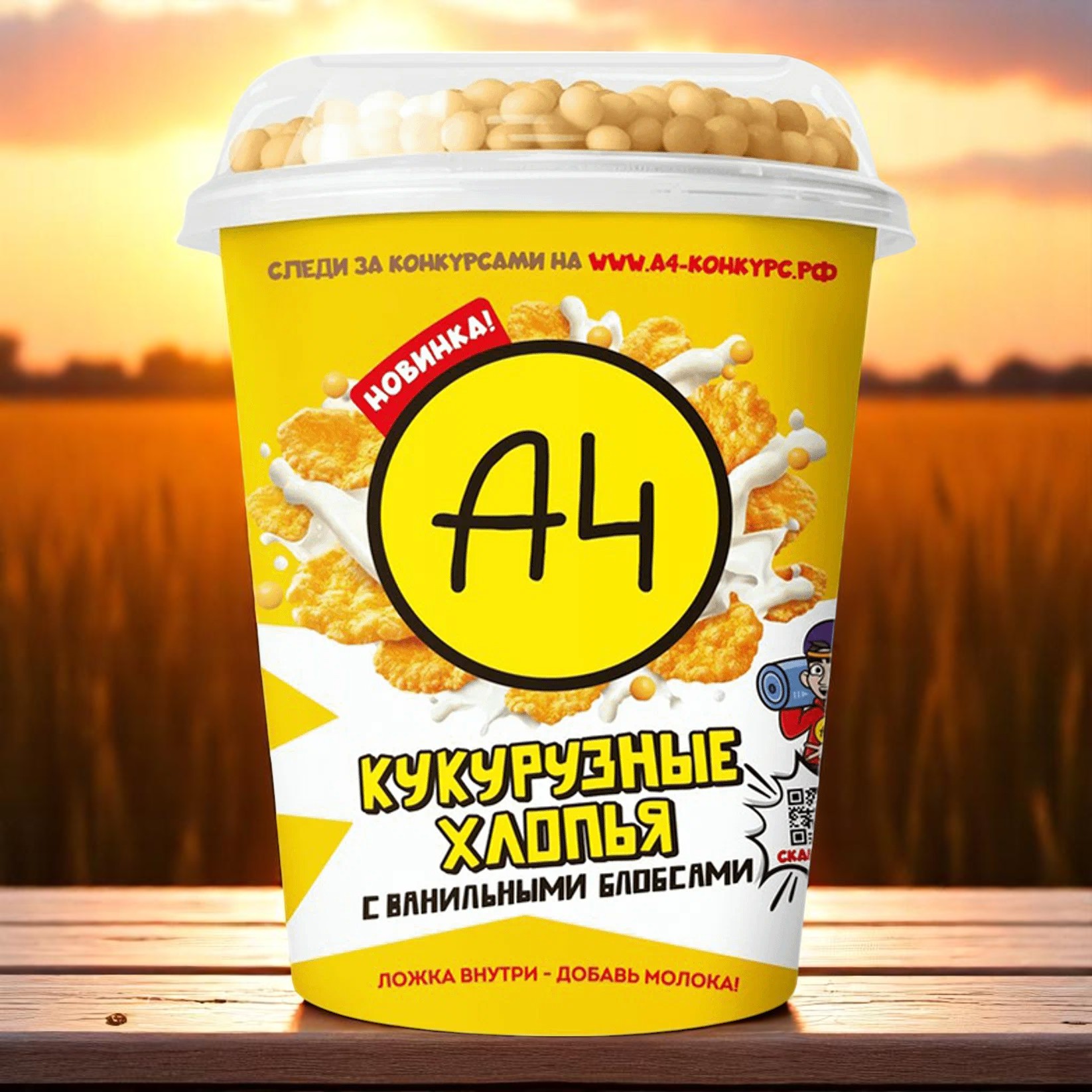 А4 Хлопья кукурузные с ванильными блобсами 65 г