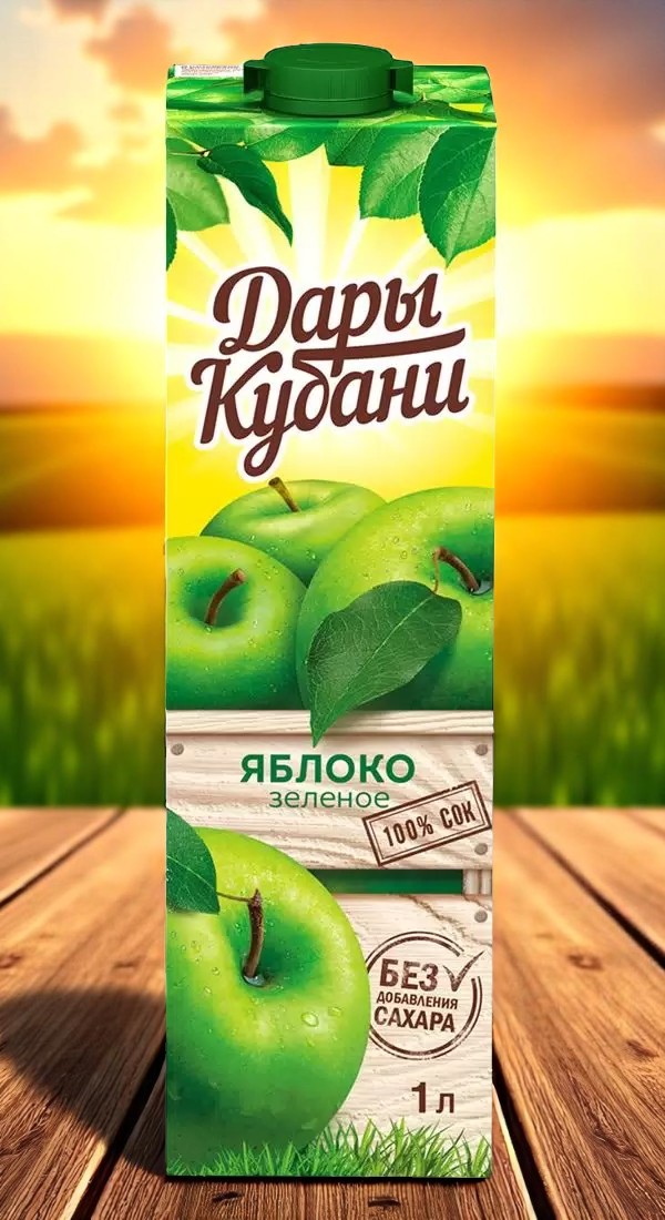 Дары Кубани 0,95л Яблоко осветл.Нектар