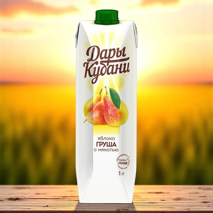 Дары Кубани 0,95л Яблочно-грушевый с мякотью Нектар