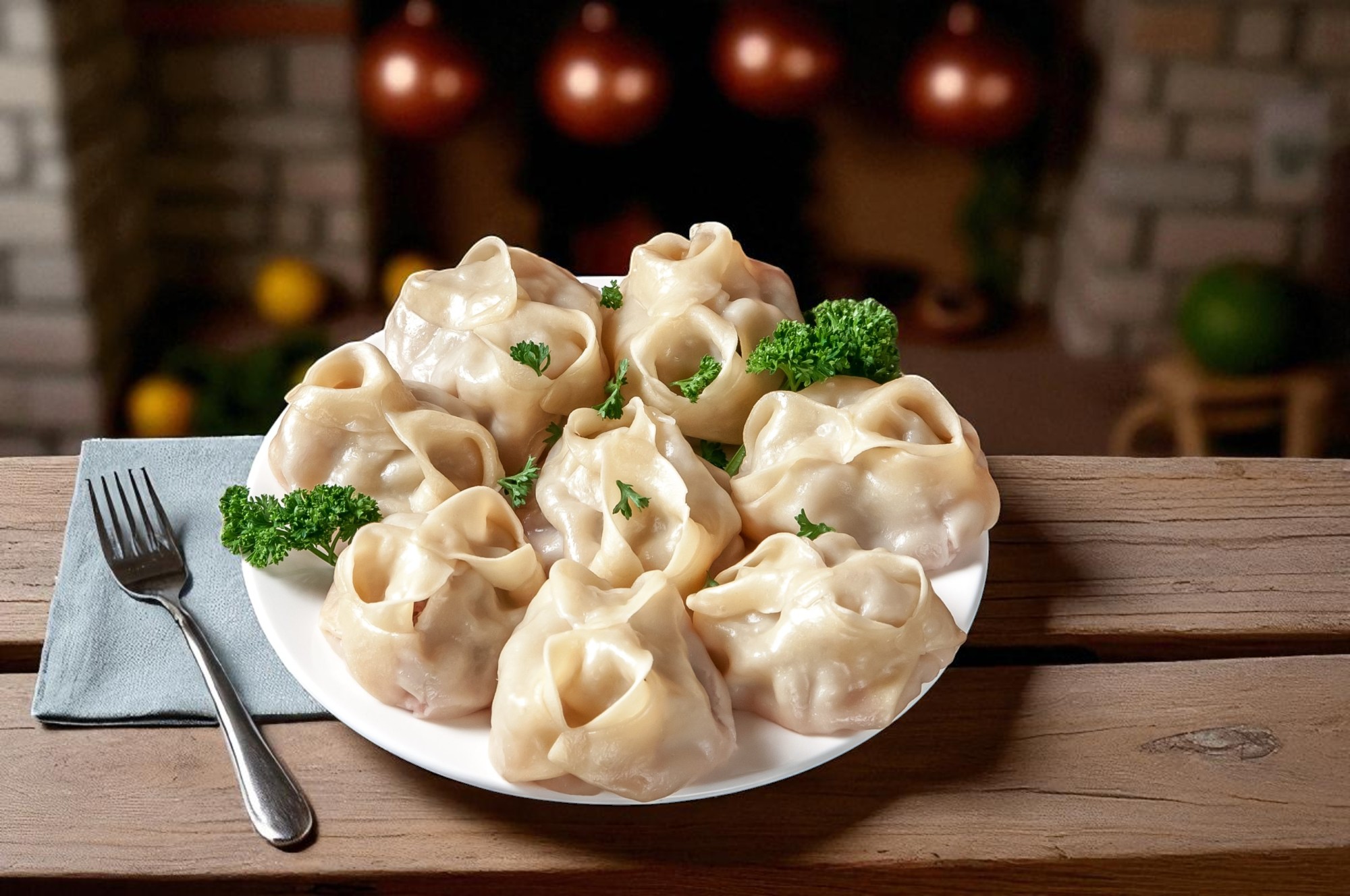 манты с мясом