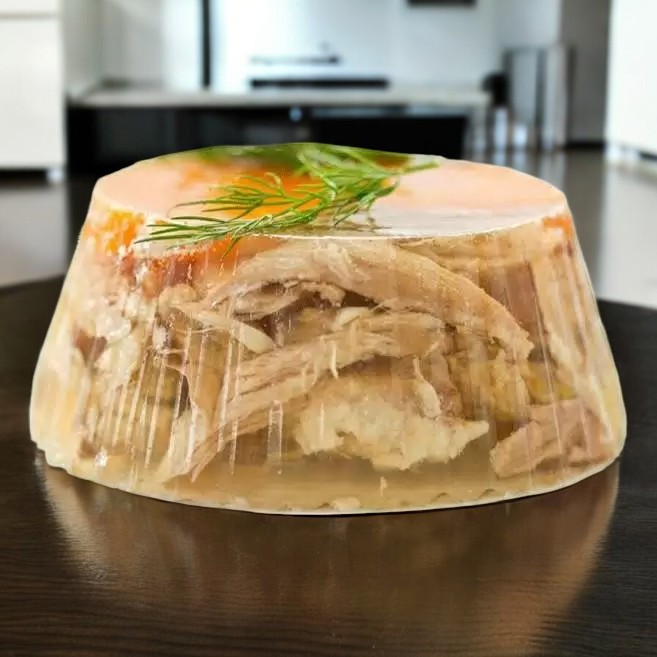 Студень ЗАКУСОЧНЫЙ прод.из мяса птицы Лоток 450г
