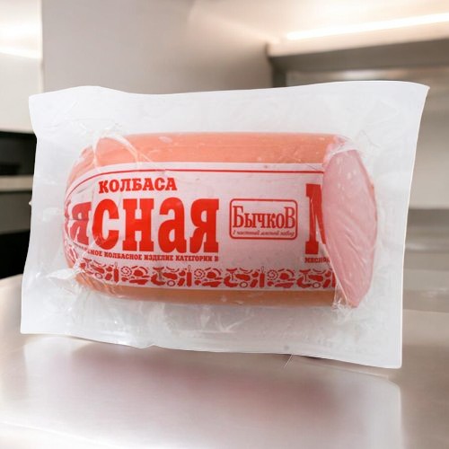 Колбаса МЯСНАЯ со ШПИКОМ вар. мясн.прод.целл.в/у 600г