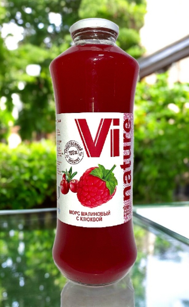 Морс малиновый с клюквой Vi NATURE, ПЭТ 0,33л*20