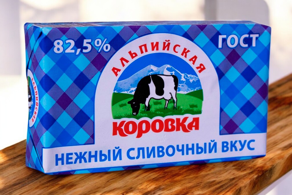 Масло сливочное АЛЬПИЙСКАЯ КОРОВКА 82,5 ГОСТ