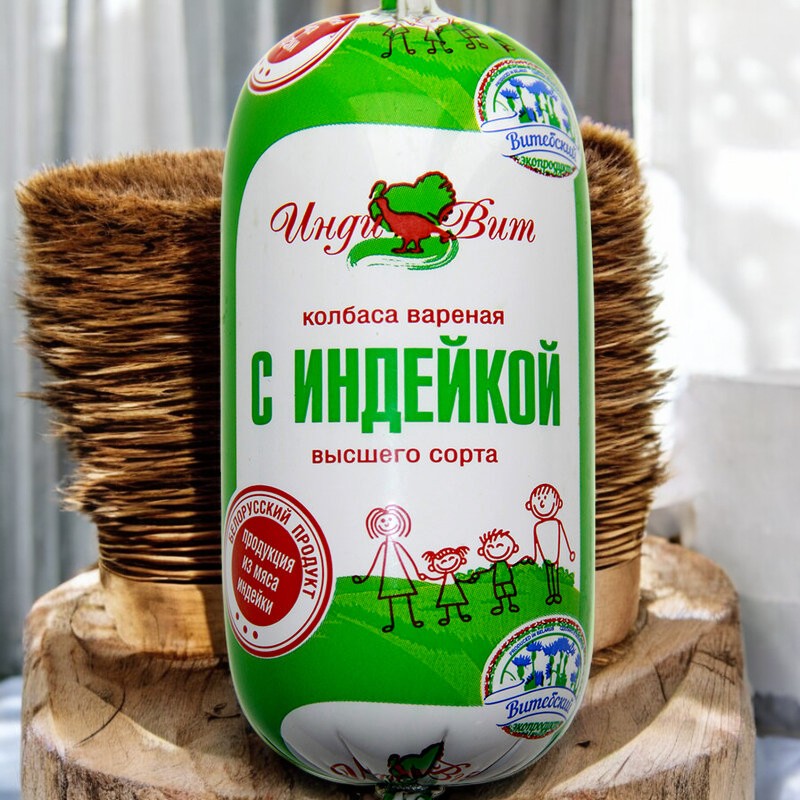 КОЛБАСА С ИНДЕЙКОЙ НЕЖНАЯ в/с, 400 г вар