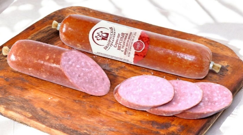 Колбаса в/к Сервелат Вкусный с телятиной в/с В/У ФИКС.ВЕС 0.35 фиброуз д 58 лосось