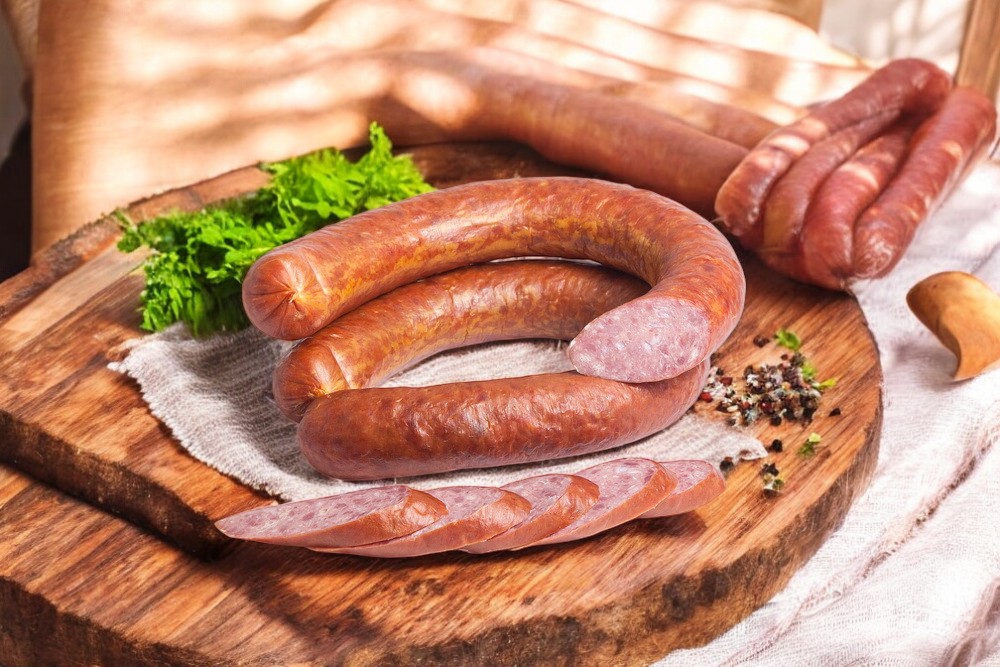Колбаса п/к из мяса кур Оригинальная в/с В/У кольцо